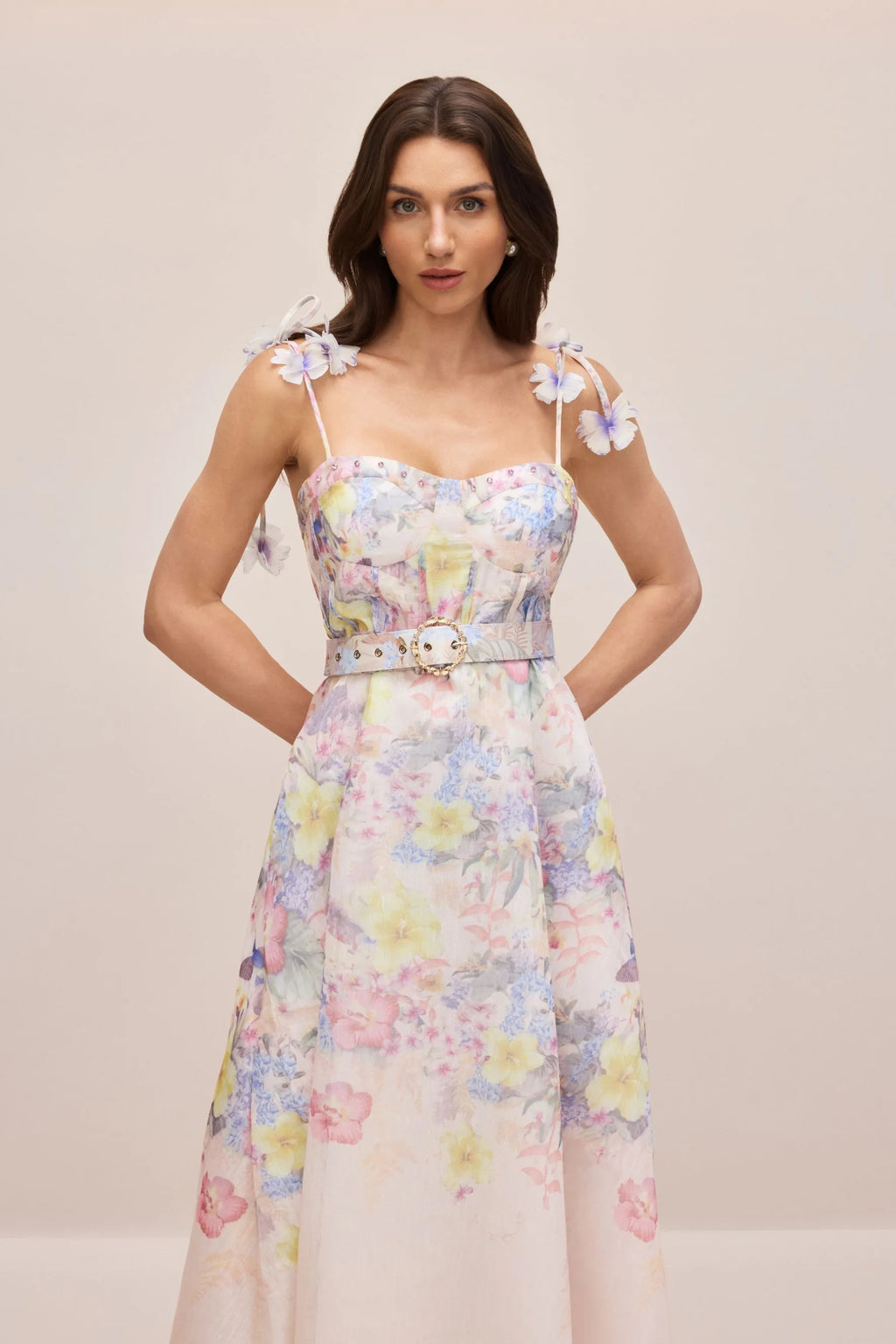 Lilith Pink Floral Print Slip Dress