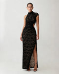 Seraphina Black High Neck Lace Cut-out Dress