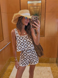 Cecilia White Sleeveless Crochet Shorts Set