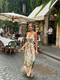 Celeste Colorful V-neck Sleeveless Long Dress