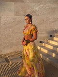 Zephyra Yellow Short-Sleeved Floor-Length Dress Set