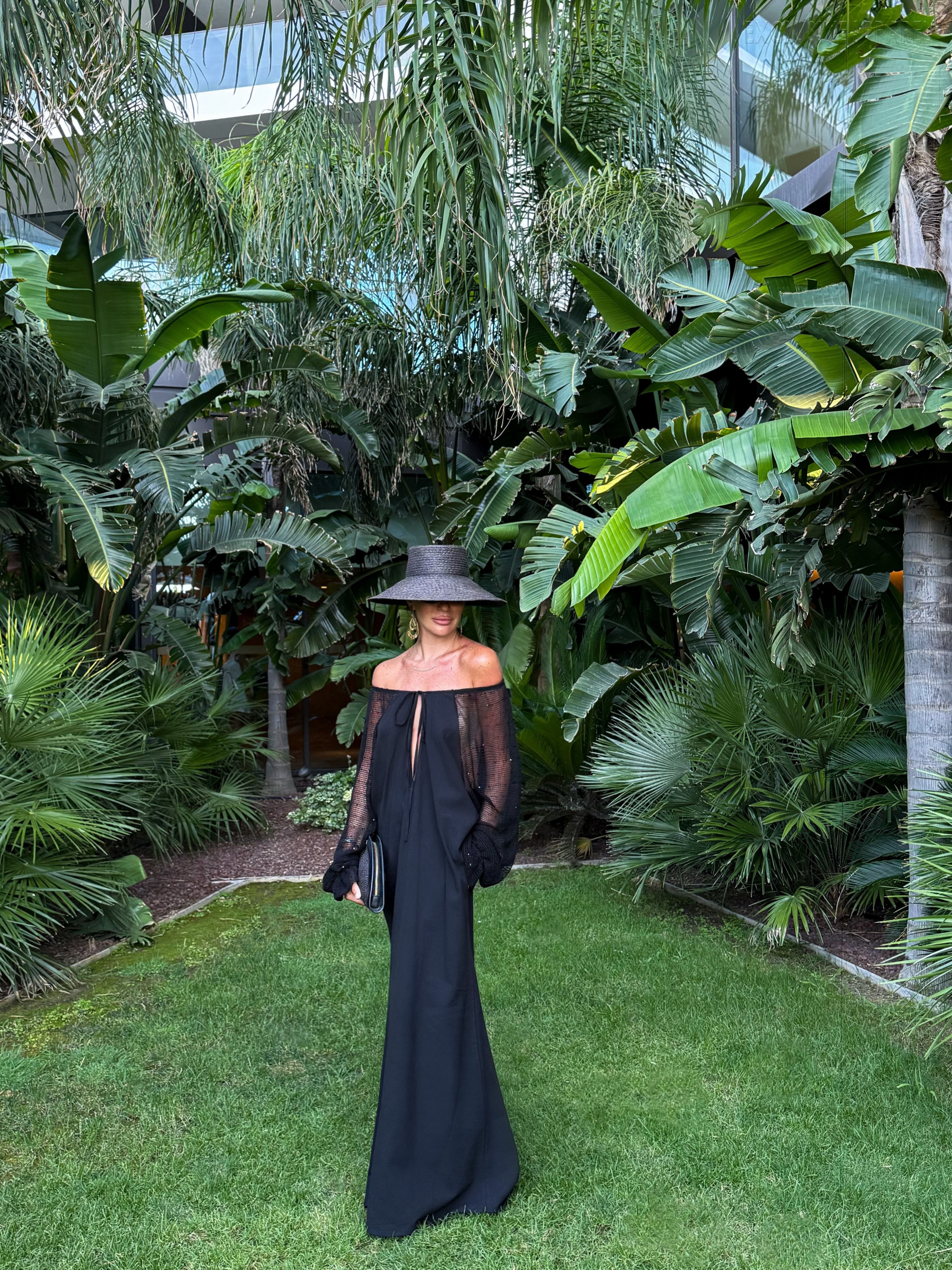 Penelope Black Sleeveless Patchwork Long Dress