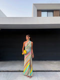 Harper Colorful Single-Shoulder Open-Length Dress