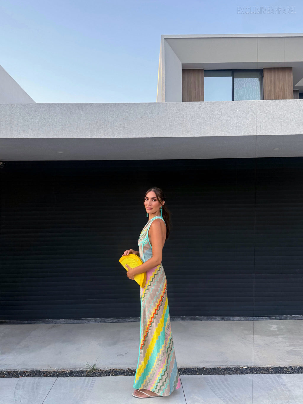 Harper Colorful Single-Shoulder Open-Length Dress