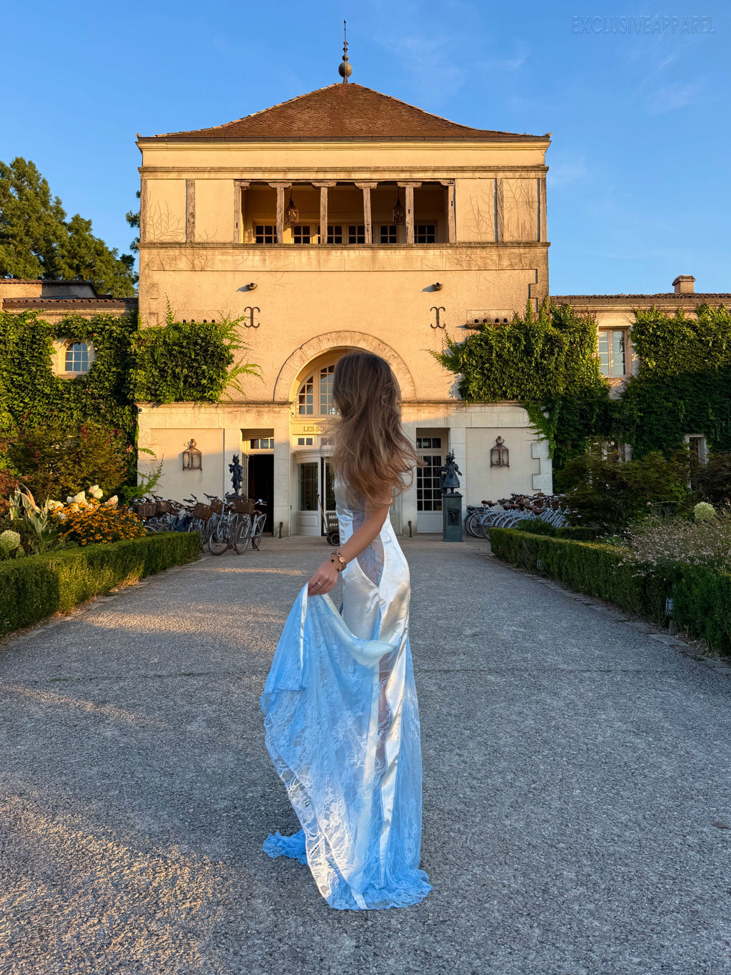 My Silver Sleeveless Lace Floor-Length Dress