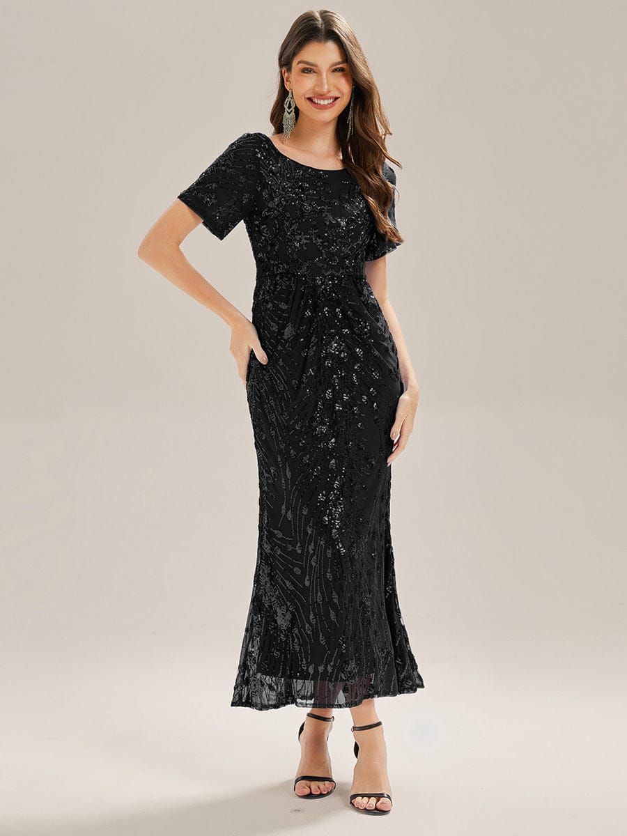Sequin Mermaid Round Neck Dress