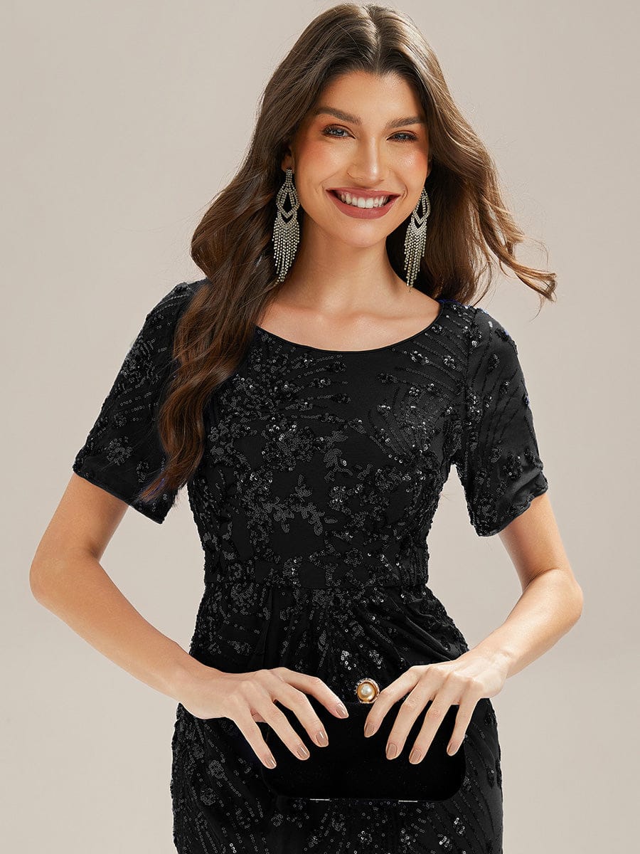 Sequin Mermaid Round Neck Dress