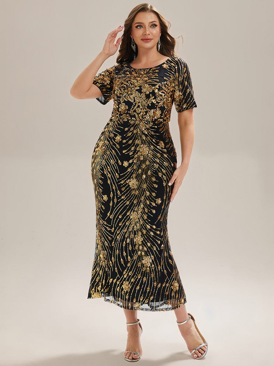 Sequin Mermaid Round Neck Dress