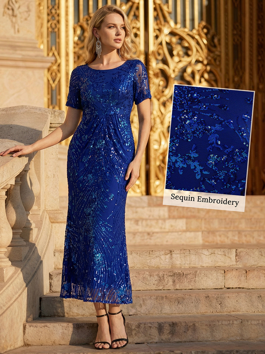 Sequin Mermaid Round Neck Dress