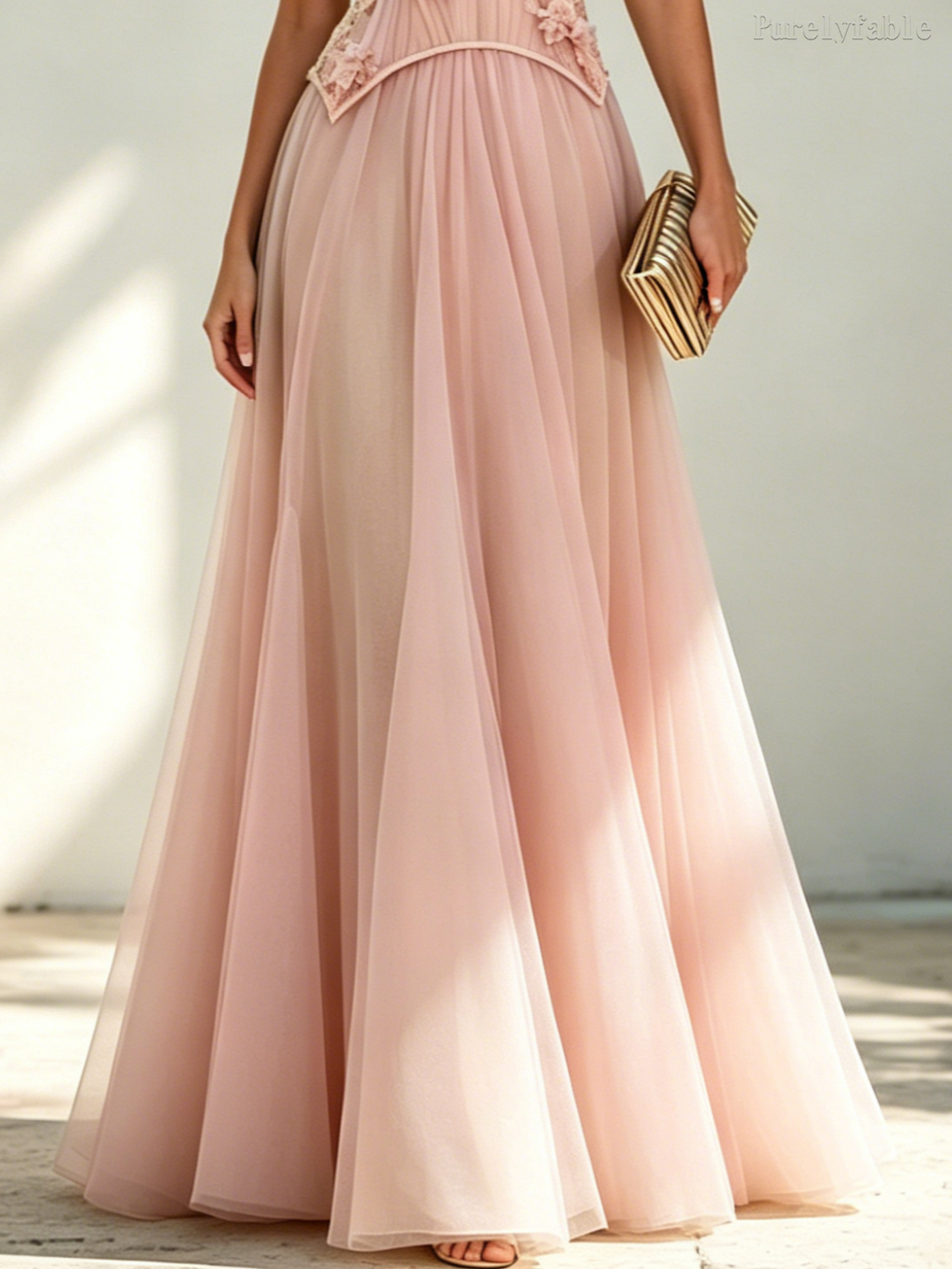 Tessa Pink Halter-Neck Dress Boning
