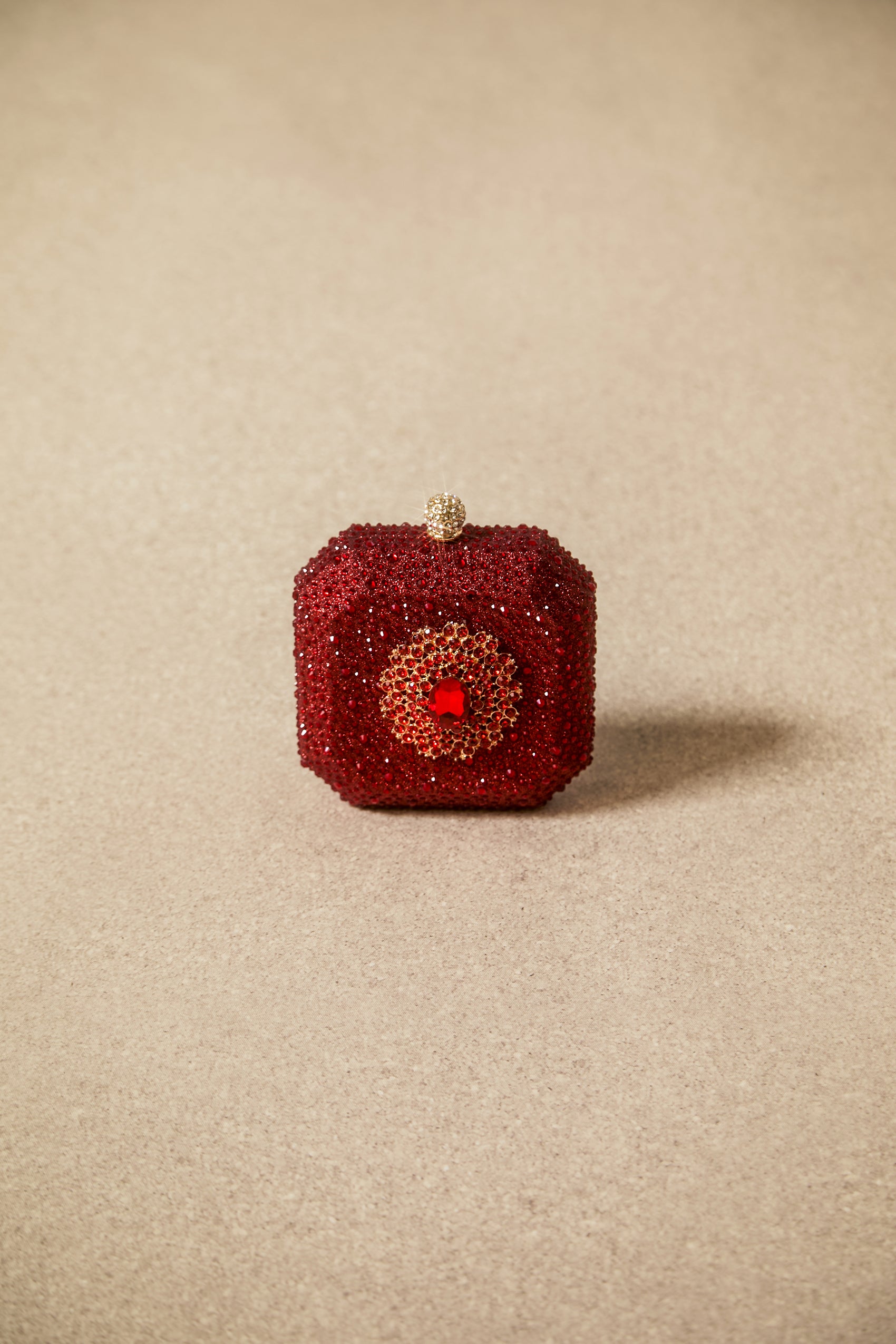 Crystal Embellished Square Clutch Bag