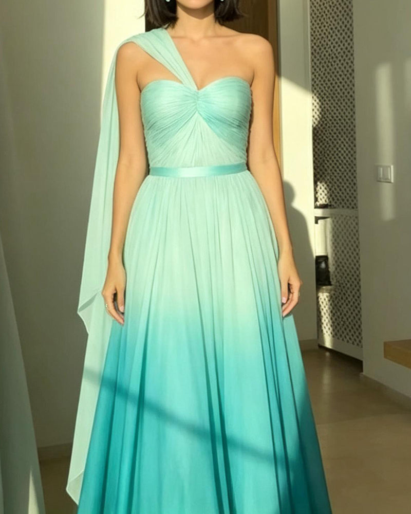 Celeste Green Draped Dress