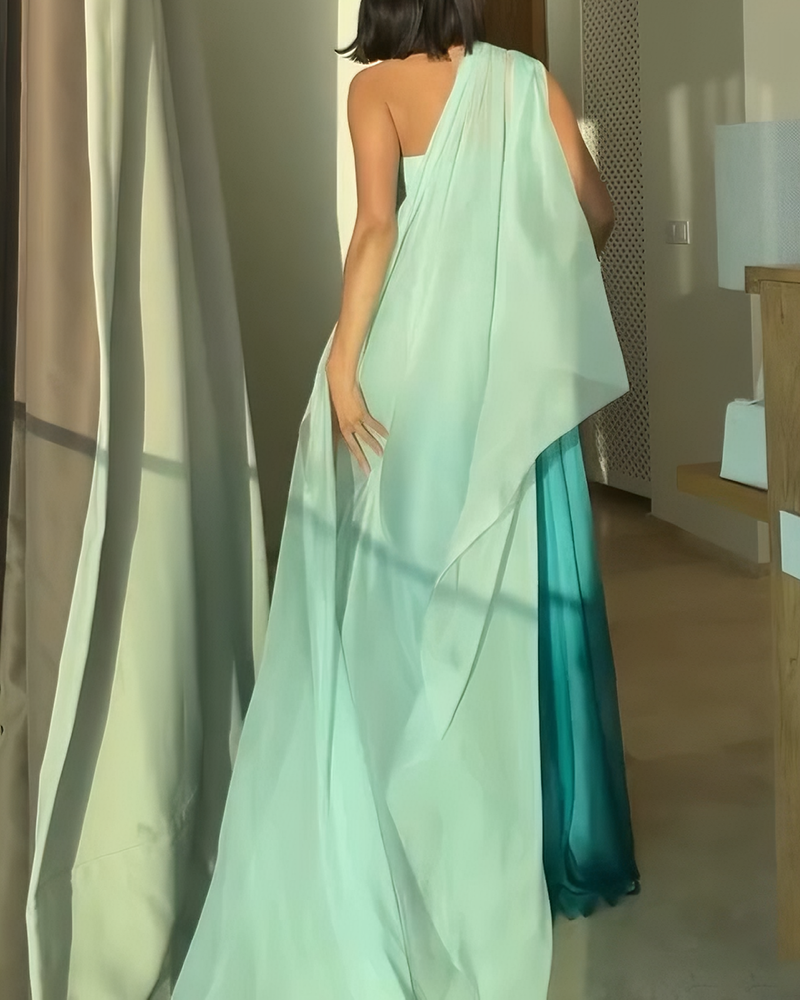 Celeste Green Draped Dress