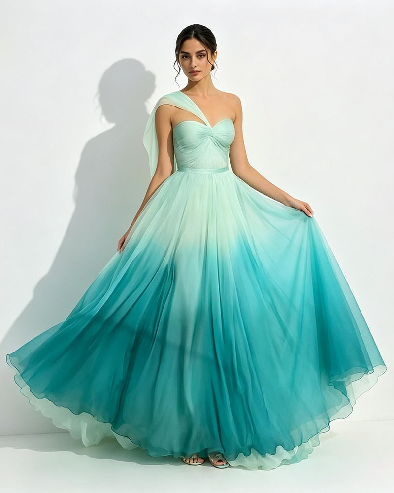 Celeste Green Draped Dress