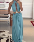 Celestial Blue Cutout Maxi Dress