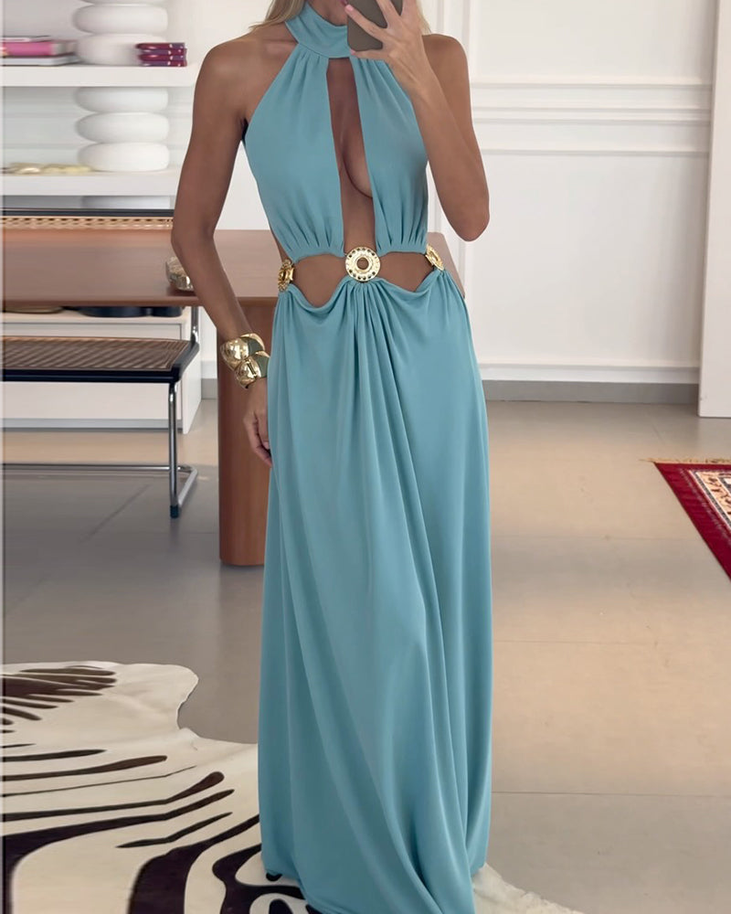 Celestial Blue Cutout Maxi Dress