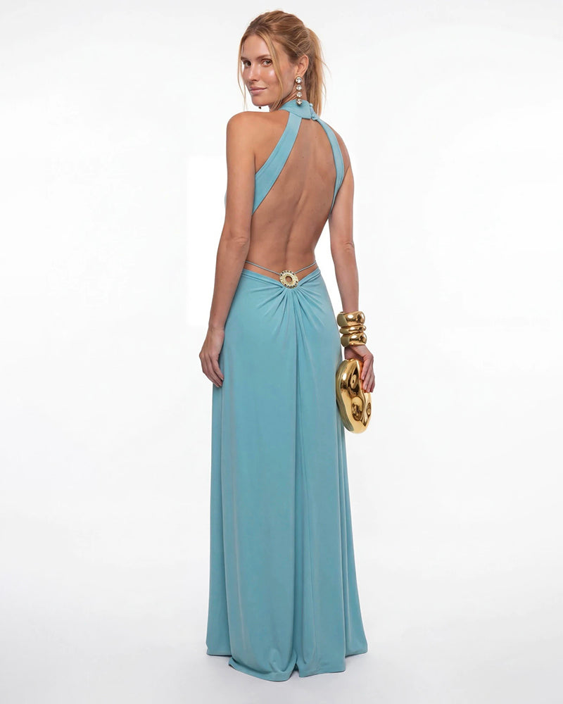Celestial Blue Cutout Maxi Dress