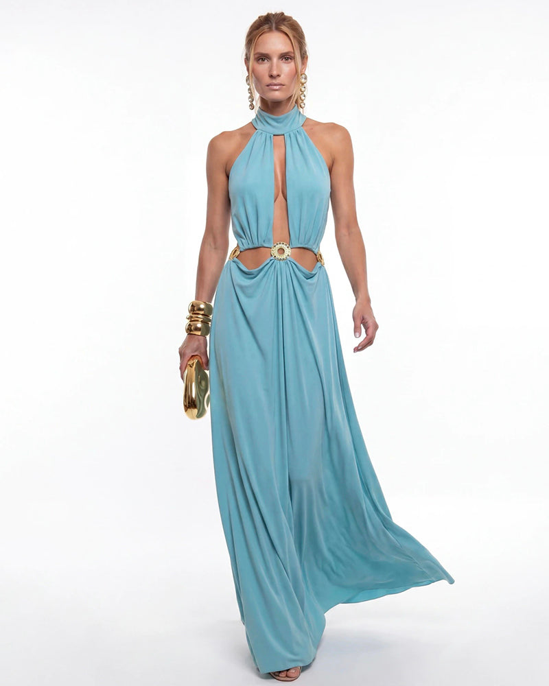 Celestial Blue Cutout Maxi Dress
