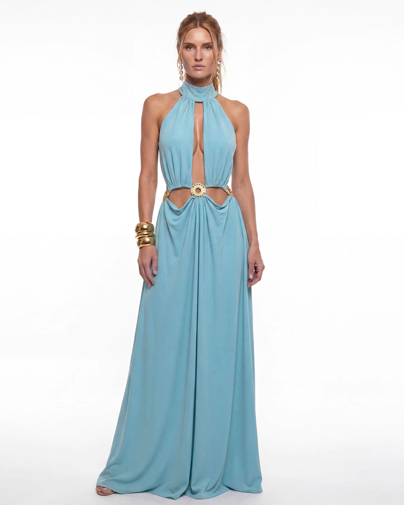 Celestial Blue Cutout Maxi Dress