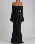 Lyra Off-the-Shoulder Bell-Sleeve Lace Dress
