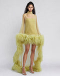 Lyra Green Feather-Trimmed Mini Set