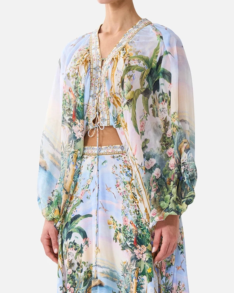 Camilla Multicolor Botanical Printed Two-Piece Vacation Set