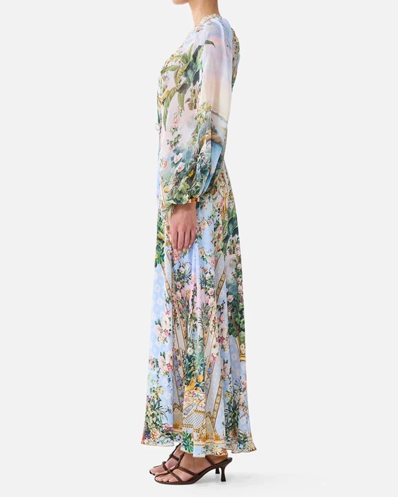 Camilla Multicolor Botanical Printed Two-Piece Vacation Set