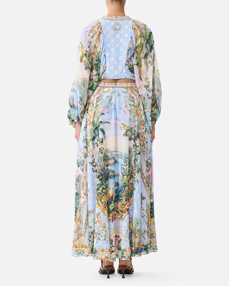 Camilla Multicolor Botanical Printed Two-Piece Vacation Set