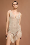 Giselle Beige Crochet Fringe Bikini Swimwear