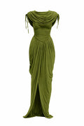 KATU MESH DRESS IN BRIGHT OLIVE