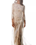 Alondra White Long Sleeve Lace-panel Dress