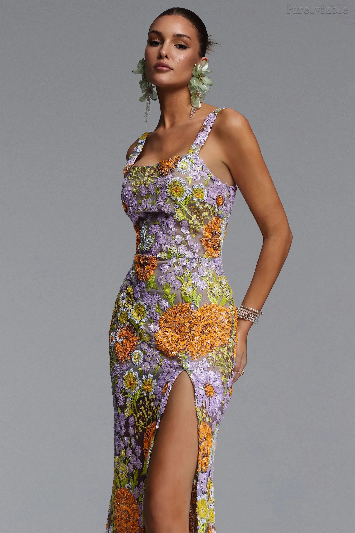 Carina Colorful Exquisite Heavy Industry Sequin Dress