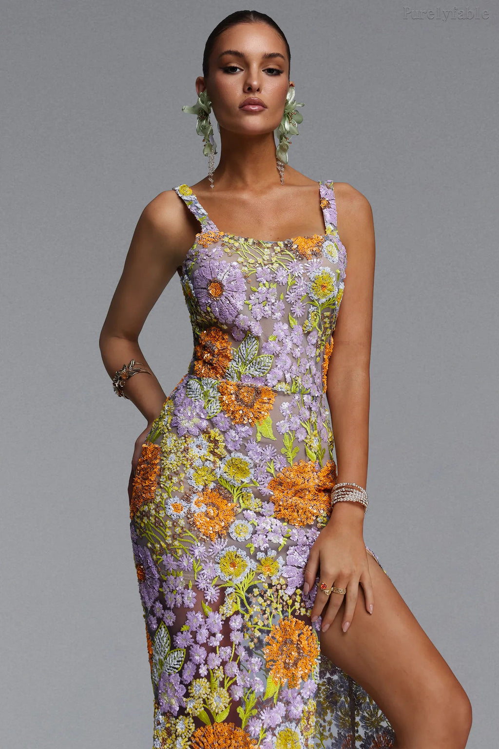 Carina Colorful Exquisite Heavy Industry Sequin Dress