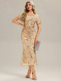 Sequin Mermaid Round Neck Dress
