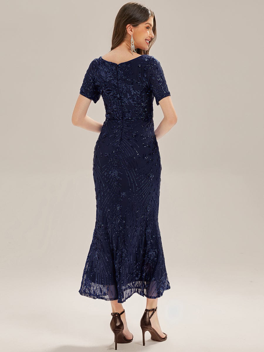 Sequin Mermaid Round Neck Dress