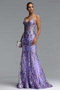 Camilla Purple Floral Embroidery Dress
