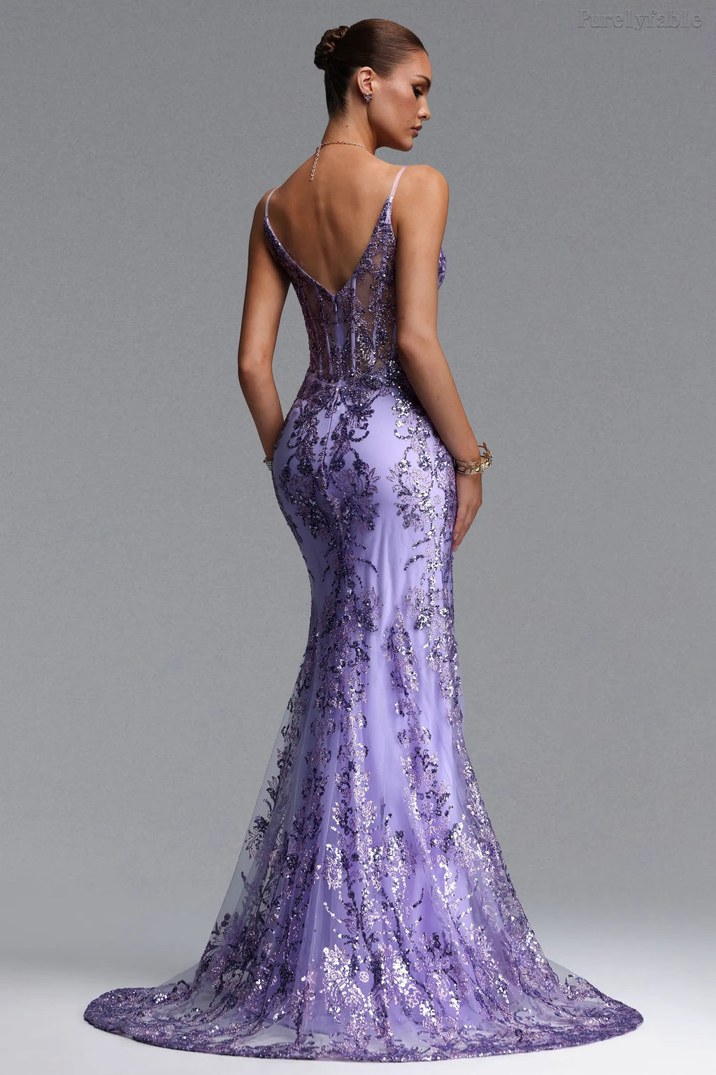 Camilla Purple Floral Embroidery Dress