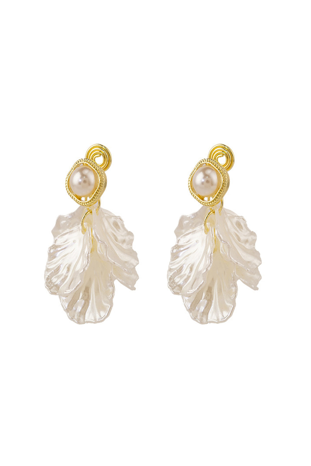 Shell Flower Petal Ear Cuffs