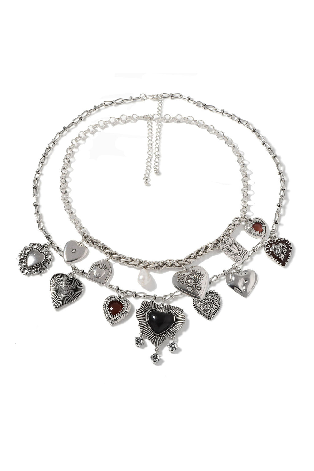 Two-Pack Irregular Heart Necklace Set
