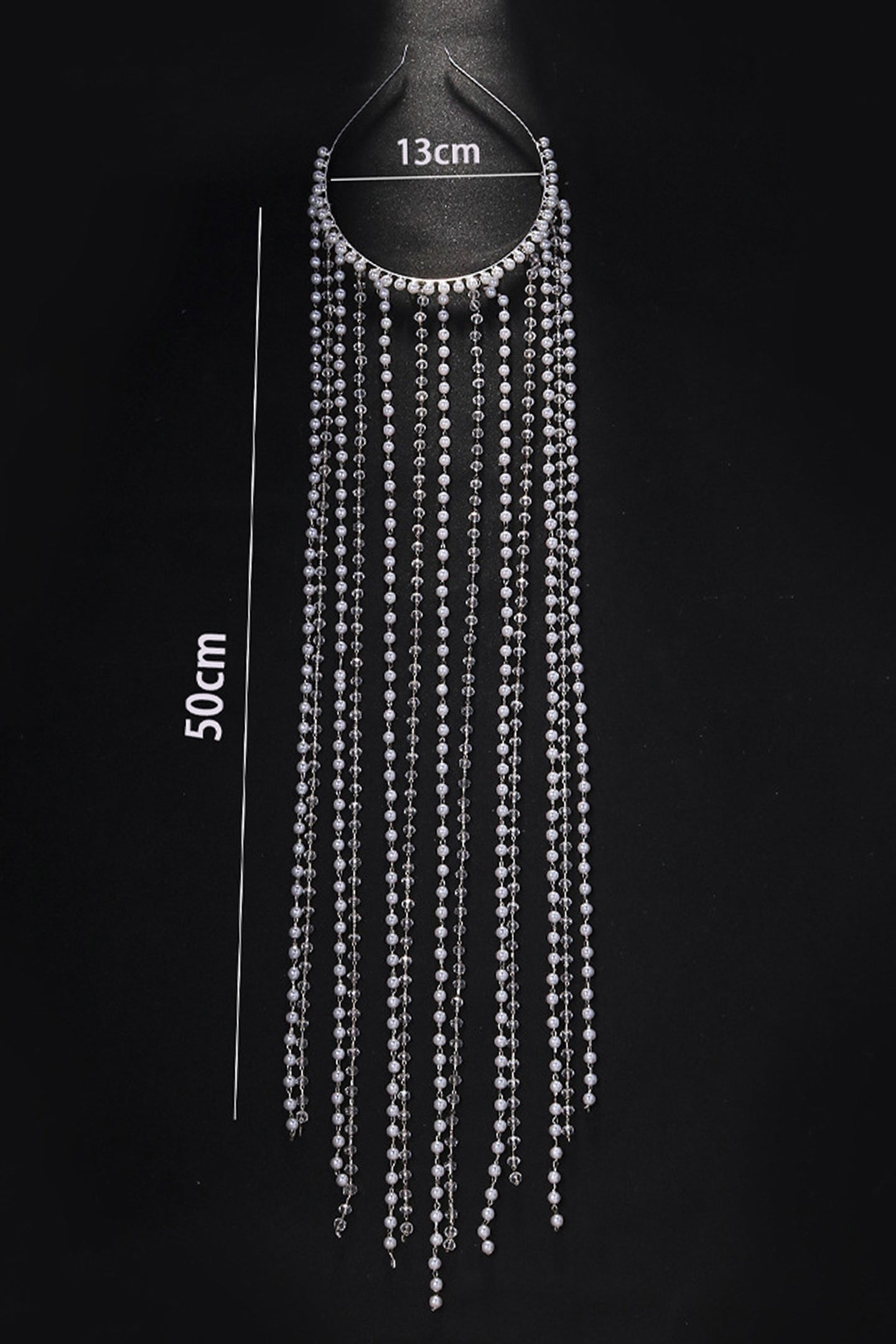 Crystal Pearl Tassel Headband