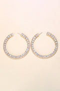 Exaggerated Rhinestones Hoop Earrings