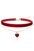 Double Layer Heart Velvet Choker