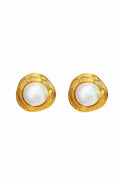 Irregular Edge Pearl Earrings