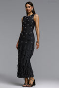 Ashlyn Black Floral Wrap-Around Dress