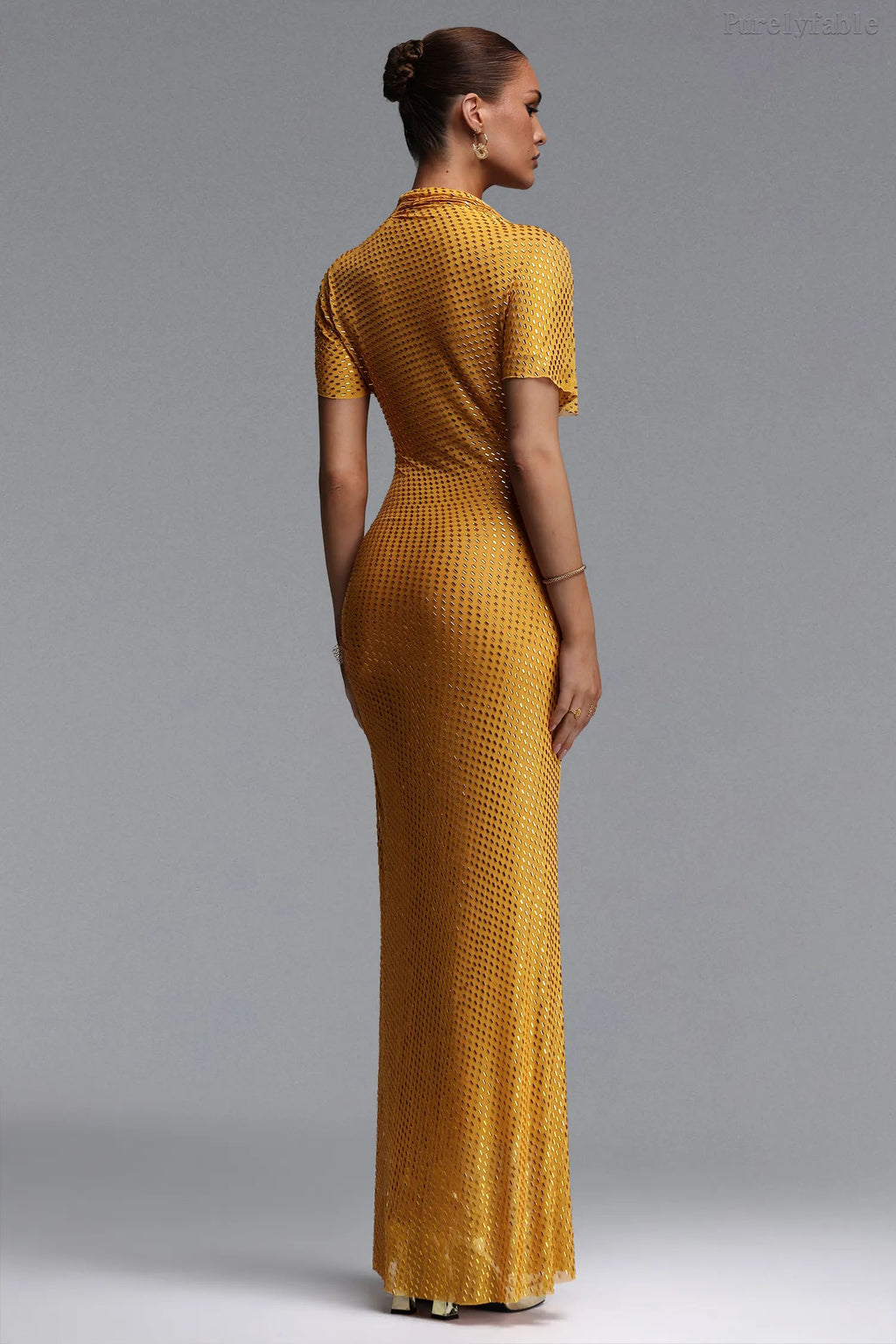 Maeve Yellow Short-sleevedFitted Dress