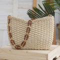 Off-White Straw Underarm Bag