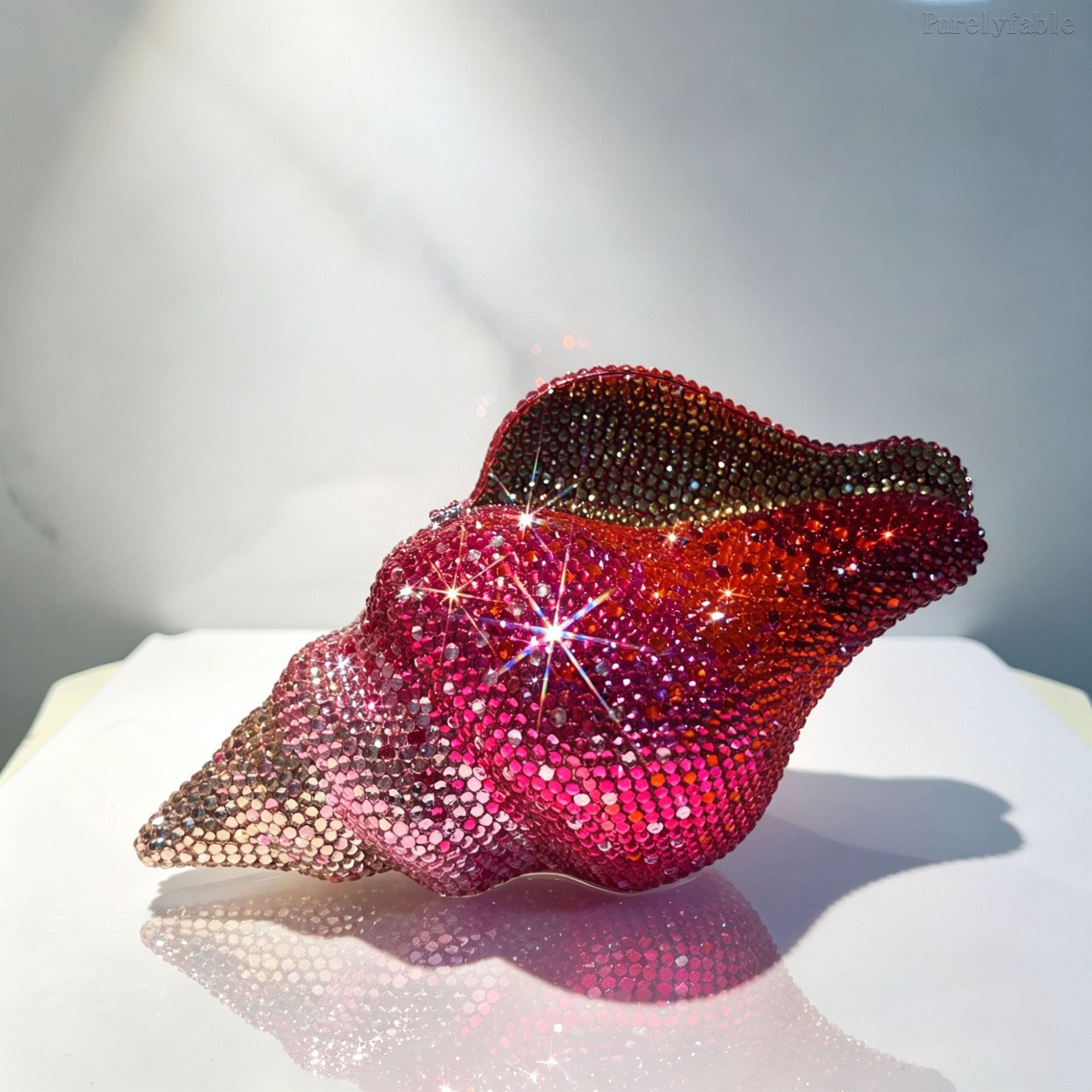 Wine Red Colored Conch Handbag