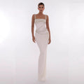 Davina White Strapless Fishtail Dress