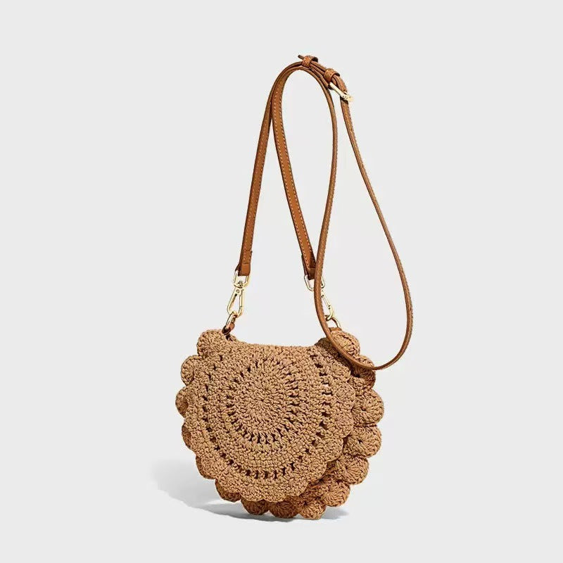 Khaki Knitted Crossbody Bag