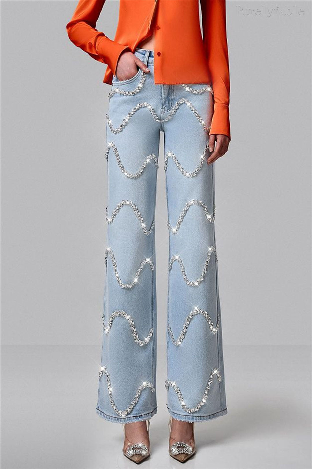 Raquel Rhinestone Straight Leg Pants